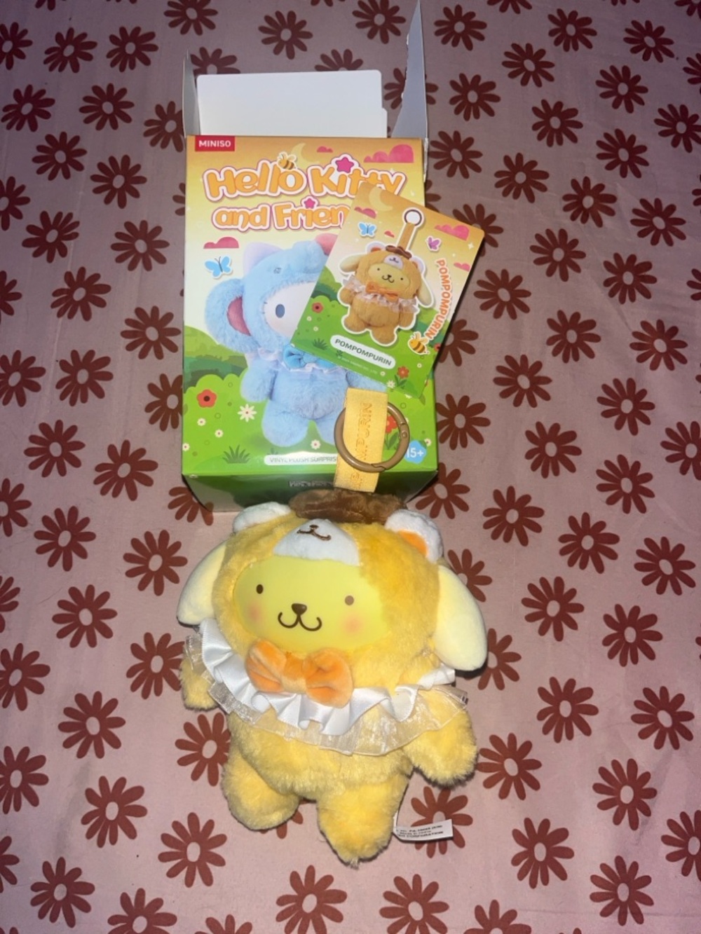 NEW Hello Kitty and Friends Pompompurin Plush Keychain
